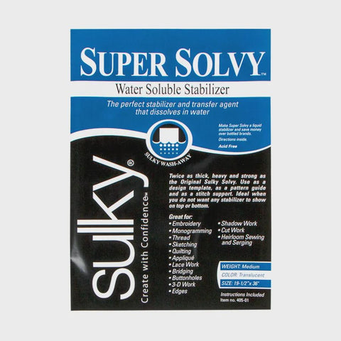 Sulky Super Solvy Heavier Water Soluble Stabilizer 19.5 x 36 Inch 405-01