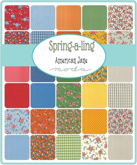 OOP Moda American Jane Spring-a-ling Thirties Floral Cotton Fabric 2.5 inch Mini Charm Square