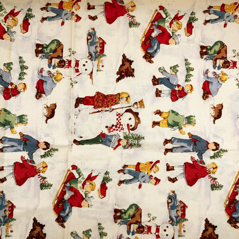 OOP Alexander Henry Fabrics Dick and Jane's December Winter Beige Tan 9.5 Inch Remnant OOP-259