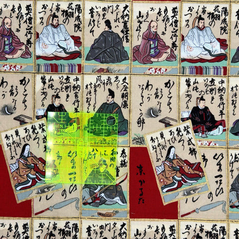 OOP Alexander Henry Japanese Karuta Cards 2002 Cotton Fabric 17 Inch Remnant OOP-246