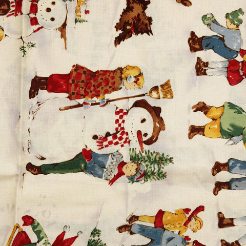 OOP Alexander Henry Fabrics Dick and Jane's December Winter Beige Tan 9.5 Inch Remnant OOP-259