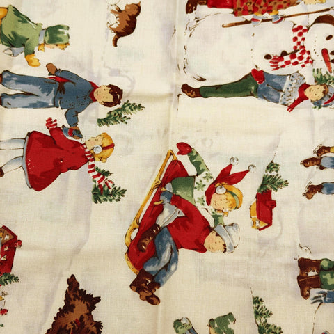 OOP Alexander Henry Fabrics Dick and Jane's December Winter Beige Tan 9.5 Inch Remnant OOP-259