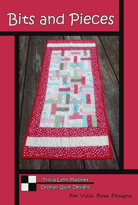 Villa Rosa Designs Bits and Pieces Table Runner Pattern Card 16 x 39