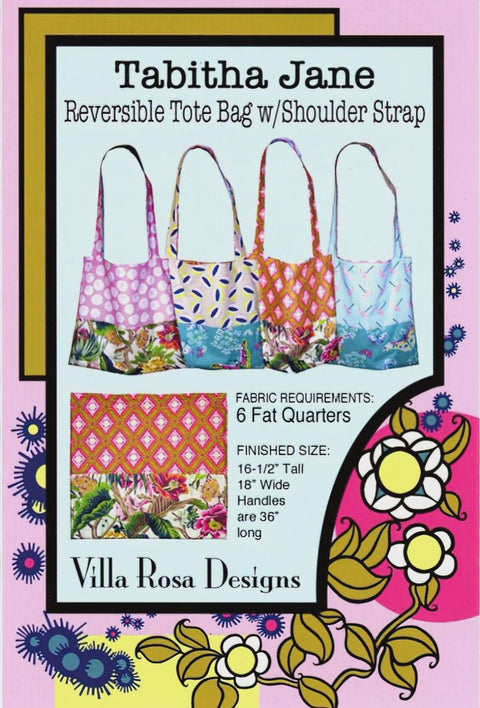 Villa Rosa Designs Tabitha Jane Reversible Tote Bag Pattern Card