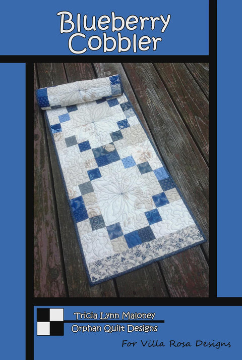 Villa Rosa Designs Blueberry Cobbler Mini Charm Friendly Table Runner Pattern Card 16 x 52