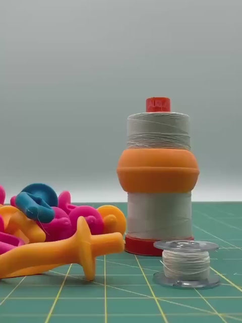 Thread Spool Bobbini Bobbin Holder Organization Pink Orange Blue Green Set of 12
