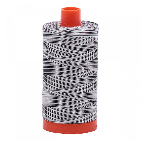 AURIFIL Variegated 4652 Licorice MAKO 50 Weight Wt 1300m 1422y Black White Spool Quilt Cotton Quilting Thread