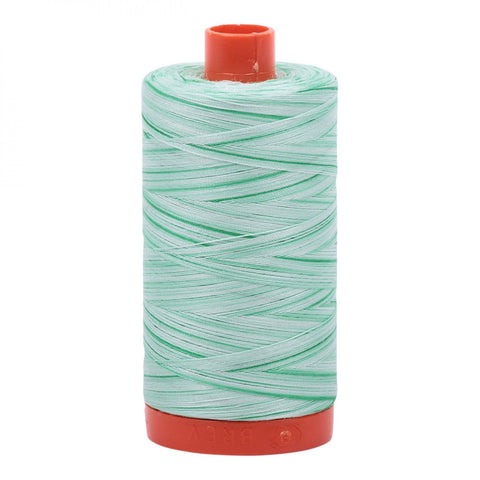 AURIFIL Variegated 4661 Mint Julep MAKO 50 Weight Wt 1300m 1422y Green White Spool Quilt Cotton Quilting Thread