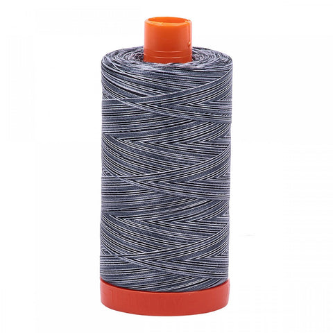 AURIFIL Variegated 4664 Stonefields MAKO 50 Weight Wt 1300m 1422y Black Gray Grey White Spool Quilt Cotton Quilting Thread
