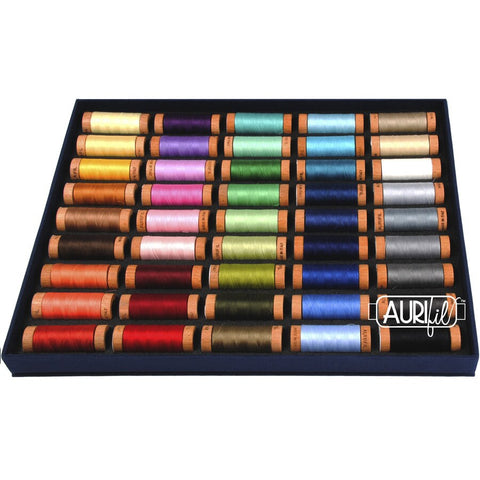 Aurifil Best Selection Collection 80 Weight wt Spool Mako Cotton Applique Embroidery Hand Sewing Rainbow Quilting Thread Set of 45 ABSC80