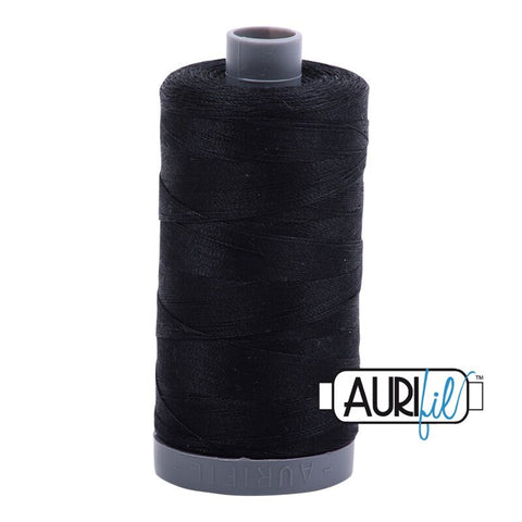 AURIFIL 2692 Black MAKO 28 Weight Wt 750m 820y Spool Quilt Cotton Quilting Thread