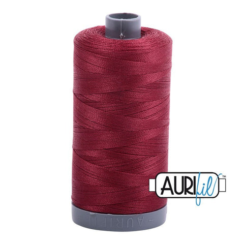 AURIFIL 2460 Dark Carmine Red MAKO 28 Weight Wt 750m 820y Spool Quilt Cotton Quilting Thread