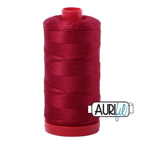 AURIFIL 2260 Red Wine MAKO 12 Weight Wt 350M 356Yd Spool Quilt Cotton Quilting Thread