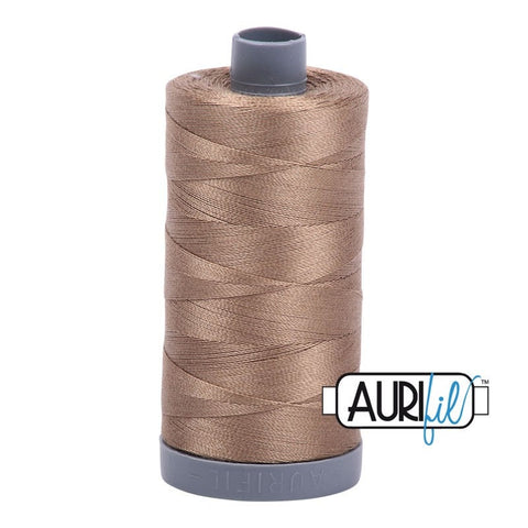 AURIFIL 2370 Sandstone Taupe MAKO 28 Weight Wt 750m 820y Spool Quilt Cotton Quilting Thread