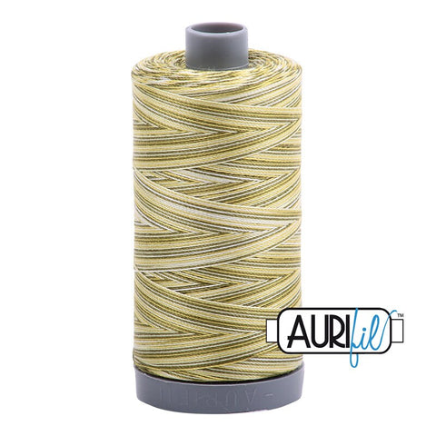 AURIFIL 4653 Spring Prairie Green Variegated MAKO 28 Weight Wt 750m 820y Spool Quilt Cotton Quilting Thread