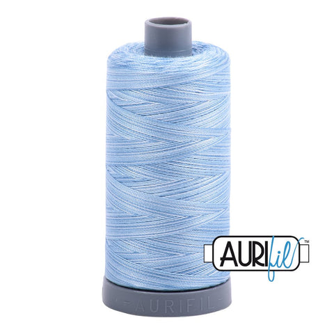 AURIFIL 3770 Stone Washed Denim Blue Variegated MAKO 28 Weight Wt 750m 820y Spool Quilt Cotton Quilting Thread