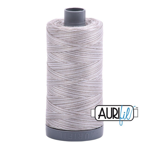 AURIFIL 4670 Silver Fox Grey Gray Variegated MAKO 28 Weight Wt 750m 820y Gray Grey White Spool Quilt Cotton Quilting Thread