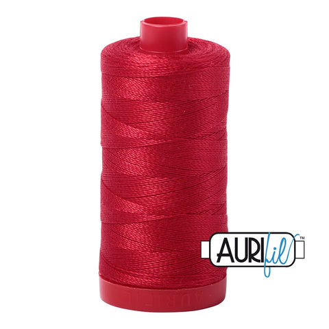 AURIFIL 2250 Red MAKO 12 Weight Wt 350 Meters 356 Yards Spool Quilt Cotton Quilting Thread