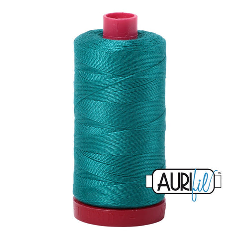 AURIFIL 4093 Jade Green MAKO 12 Weight Wt 350 Meters 356 Yards Spool Quilt Cotton Quilting Thread