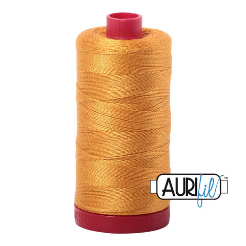 AURIFIL 2140 Mustard Gold MAKO 12 Weight Wt 350M 356Yd Spool Quilt Cotton Quilting Thread