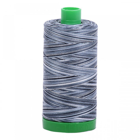 AURIFIL Variegated 4665 Graphite Black Grey MAKO 40 Weight Wt 1000m 1094y Quilt Cotton Quilting Thread