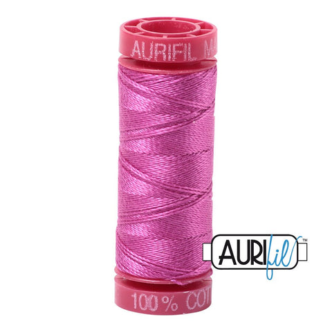 AURIFIL 2588 Light Magenta Berry Pink MAKO 12 Weight Wt 54 Yards Spool Quilt Cotton Quilting Thread
