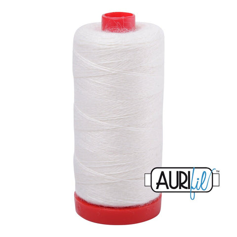 Aurifil LANA WOOL 8024 Bright White 12 Weight Wt 350 Meters 383 Yards Spool Quilt Wool Quilting Thread