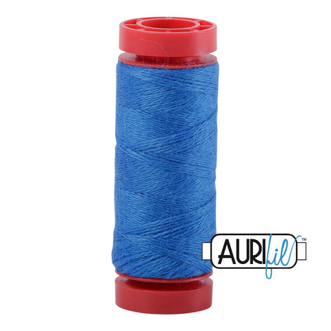 Aurifil LANA WOOL 8740 Bright Blue 12 Weight Wt 50 Meters 54 Yards Spool Quilt Wool Quilting Thread