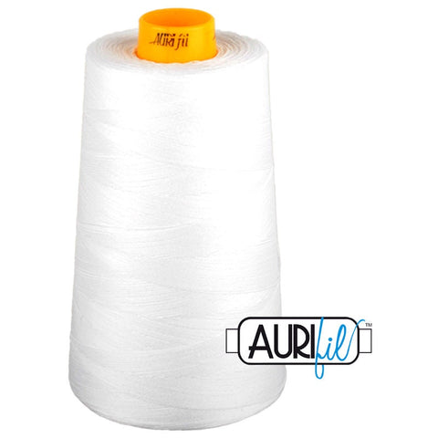 AURIFIL FORTY3 Cone 2024 White Egyptian Mako Cotton 40 40/3 Weight Wt Triple Ply 3000 Meters 3280 Yards Quilt Cotton Quilting Thread