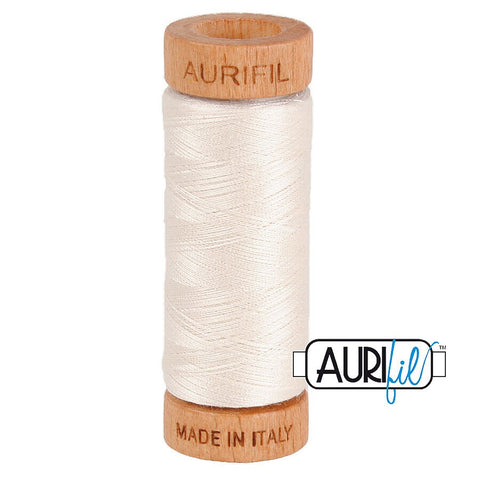 AURIFIL 2311 Muslin Light Off White Cream Neutral MAKO 80 Weight Wt 274 meters 300 yards Spool Quilt Hand Applique Cotton Quilting Thread
