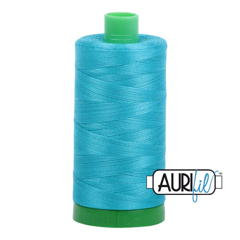 AURIFIL 2810 Turquoise Blue MAKO 40 Weight Wt 1000m 1094y Spool Quilt Cotton Quilting Thread