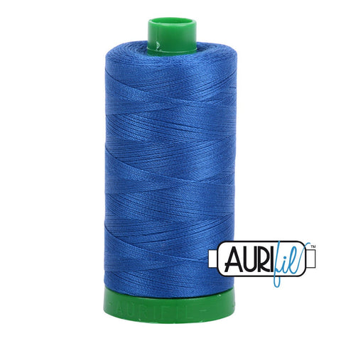 AURIFIL 2735 Medium Blue MAKO 40 Weight Wt 1000m 1094y Spool Quilt Cotton Quilting Thread
