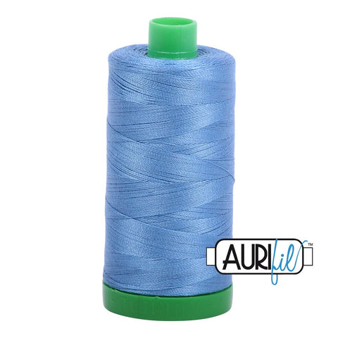 AURIFIL 2725 Light Wedgewood Blue MAKO 40 Weight Wt 1000m 1094y Spool Quilt Cotton Quilting Thread