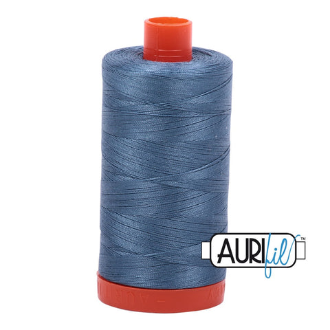 AURIFIL 1126 Blue Grey Gray MAKO 50 Weight Wt 1300m 1422y Spool Quilt Cotton Quilting Thread