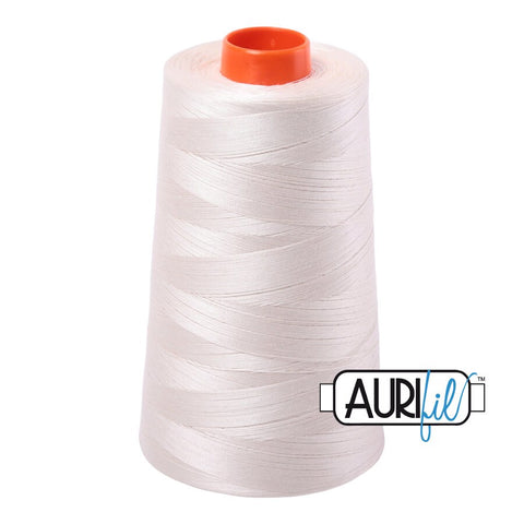 AURIFIL Cone 2309 Silver White Egyptian Mako Cotton 50 Weight Wt 5900 Meters 6452 Yards Quilt Cotton Quilting Thread
