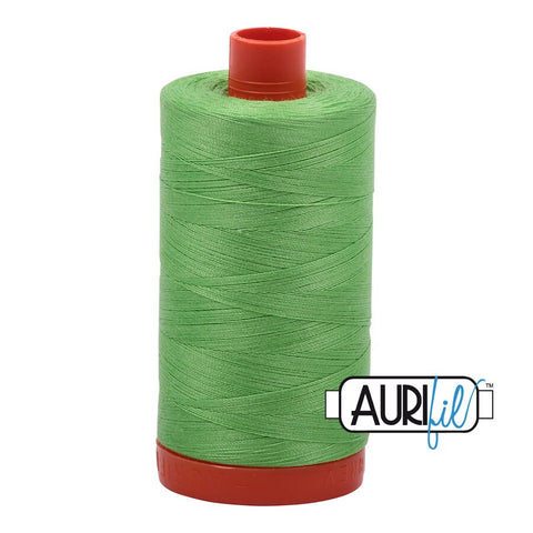 AURIFIL 6737 Shamrock Green MAKO 50 Weight Wt 1300m 1422y Spool Bright Leaf Green Quilt Cotton Quilting Thread