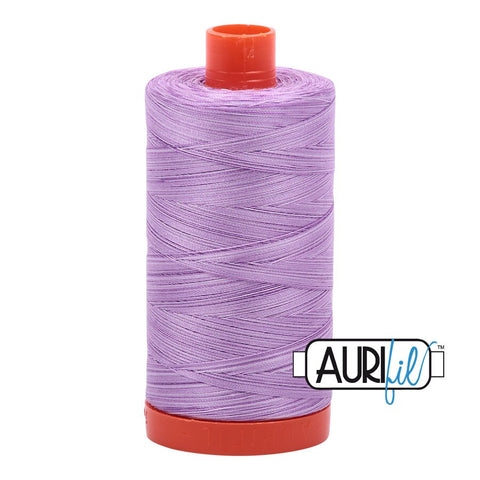AURIFIL Variegated 3840 French Lilac MAKO 50 Weight Wt 1300m 1422y Light Purple White Spool Quilt Cotton Quilting Thread