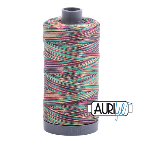 AURIFIL 3817 Marrakesh Rainbow Variegated MAKO 28 Weight Wt 750m 820y Pink Blue Yellow Green Rainbow Spool Quilt Cotton Quilting Thread