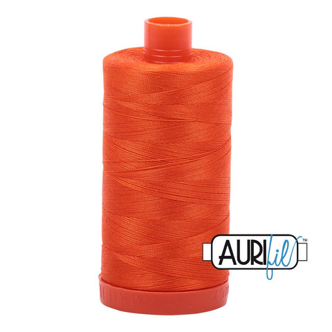 AURIFIL 1104 Neon Orange MAKO 50 Weight Wt 1300m 1422y Spool Quilt Cotton Quilting Thread