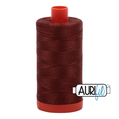 AURIFIL 4012 Copper Brown MAKO 50 Weight Wt 1300m 1422y Spool Red Brown Bark Quilt Cotton Quilting Thread
