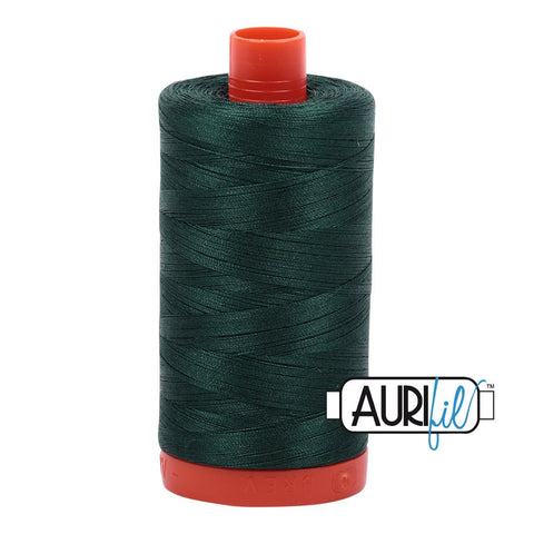 AURIFIL 2885 Medium Spruce MAKO 50 Weight Wt 1300m 1422y Spool Deep Hunter Green Quilt Cotton Quilting Thread