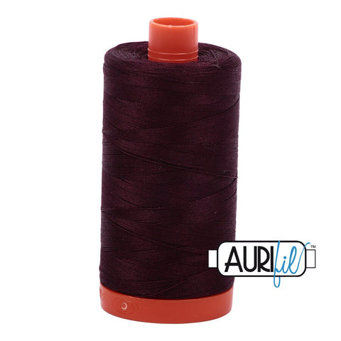 AURIFIL 2465 Very Dark Brown MAKO 50 Weight Wt 1300m 1422y Spool Quilt Cotton Quilting Thread