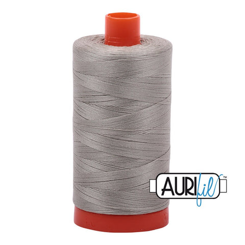 AURIFIL 5021 Light Grey MAKO 50 Weight Wt 1300m 1422y Spool Quilt Cotton Quilting Thread