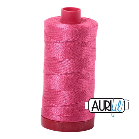 AURIFIL 2530 Blossom Pink Barbie Pink MAKO 12 Weight Wt 350M 356Yd Spool Quilt Cotton Quilting Thread
