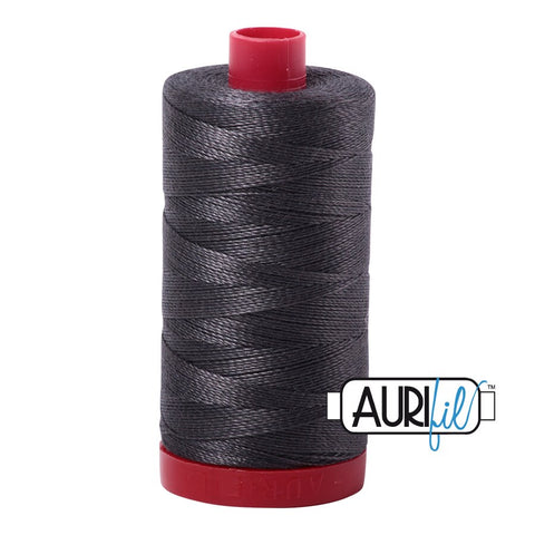 AURIFIL 2630 Dark Pewter Charcoal Grey Gray MAKO 12 Weight Wt 350M 356Yd Spool Quilt Cotton Quilting Thread