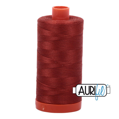 AURIFIL 2385 Terracotta Brown MAKO 50 Weight Wt 1300m 1422y Spool Quilt Cotton Quilting Thread