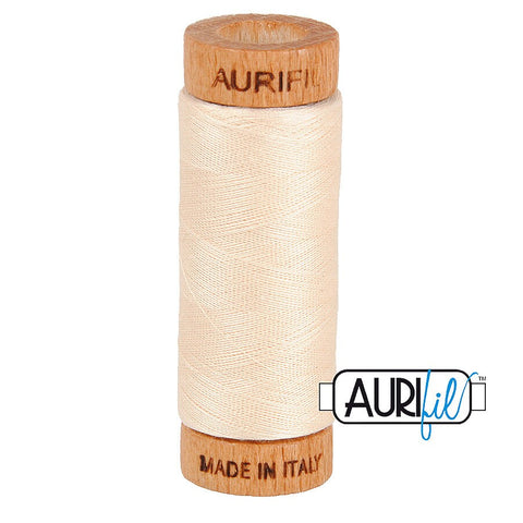 AURIFIL 2000 Light Sand Beige Cream Neutral MAKO 80 Weight Wt 274 meters 300 yards Spool Quilt Hand Applique Cotton Quilting Thread