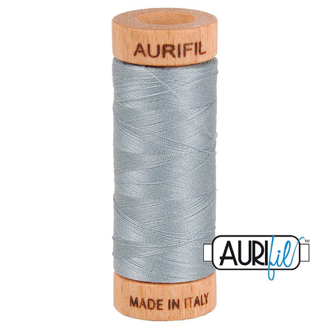AURIFIL 2610 Light Blue Grey Gray Neutral MAKO 80 Weight Wt 274 meters 300 yards Spool Quilt Hand Applique Cotton Quilting Thread