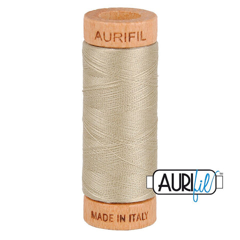 AURIFIL 2324 Stone Tan Beige Neutral MAKO 80 Weight Wt 274 meters 300 yards Spool Quilt Hand Applique Cotton Quilting Thread