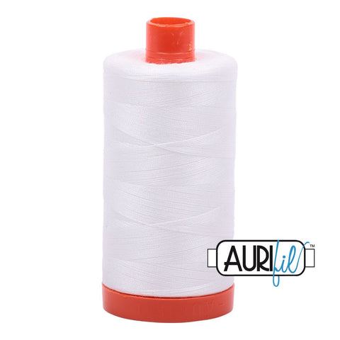 AURIFIL 2021 Natural White Neutral MAKO 50 Weight Wt 1300m 1422y Spool Quilt Cotton Quilting Thread